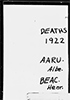 New York Death Index - 1922